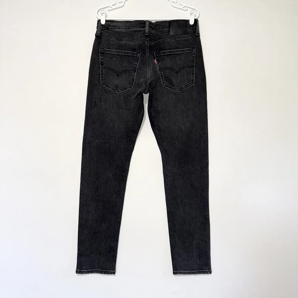 Levis 512 Distressed Jeans Mens Size 32x32 Black Faded Cotton Blend Stretch